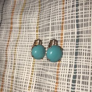 Fossil Turquoise and Rose Gold drop earrings